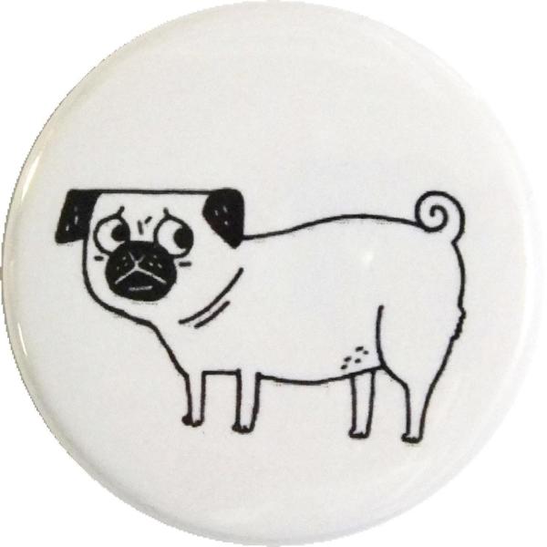 缶バッジ 動物 生き物 パグ 犬 38mm ピンバッジ : SHINSEITECH