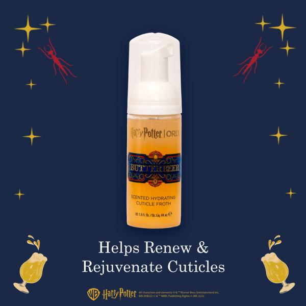 【製品説明】深く保湿しながらもべたつかず、軽やかなキューティクルフォームで、ネイルケアルーティンを一新。 ハリー・ポッター映画シリーズを象徴するバタービールの香りを閉じ込めた、雲のような泡立ちのフォーム。 スキンケア成分を配合し、キューティ...