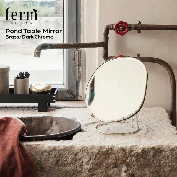 ferm LIVING �t�@�[�����r���O Pond Table Mirror �|���h�e�[�u���~���[ �k�� �f���}�[�N
