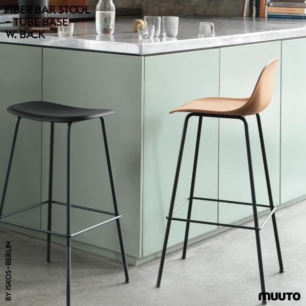 MUUTO [g Muuto FIBER BAR STOOL TUBEBASE with BACKREST ISKOS-BERLIN t@Co[ o[Xc[ `[ux[X wt CXRXEx