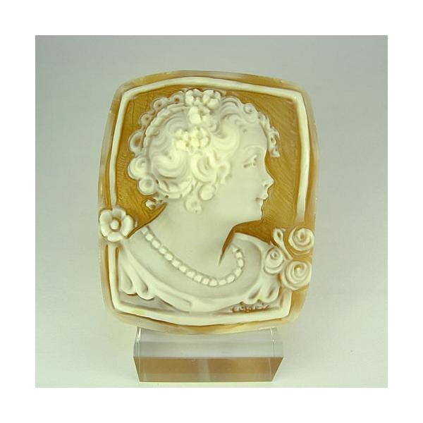 た*♡様 カメオ シェル　ルース CAMEO Gennaro Garofalo作 シェルカメオ ルース 【薔薇と風景と