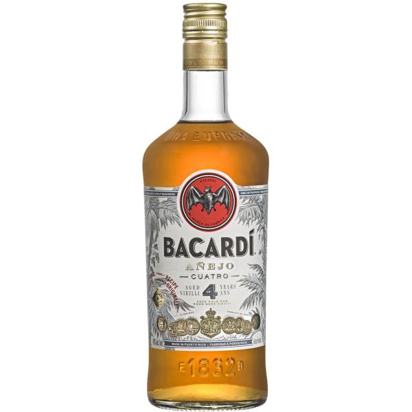 バカルディ クアトロBACARDI CUATROオーク樽で4年以上熟成したスムースな味わいのエイジドラム4年以上オーク樽で熟成させた原酒だけをボトリングしたエイジドラムです。フルーティでほのかに甘く上品な味わいと、樽由来のウッディさが絶妙な...