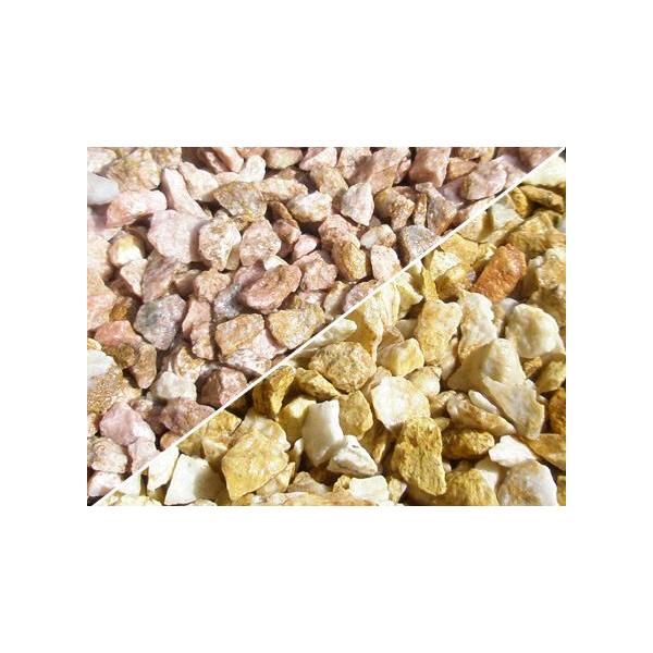 洋風砂利カラーロック　ピンク・イエロー（大）20〜25mm　10kg