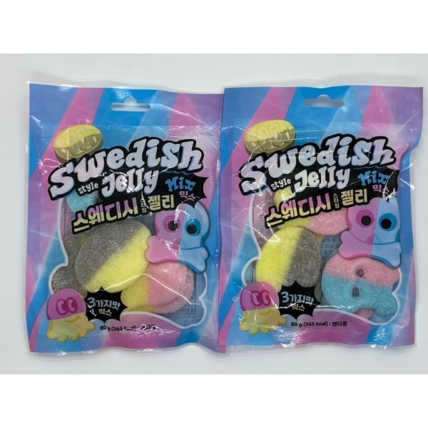 ご覧いただきましてありがとうございます。SNS大人気スウェディッシュ スタイル ゼリー 80g　×2袋3種類の味ミックスバリエーション豊かな味わい！ 食べる楽しみがあります！原材料名麦芽シロップ、砂糖、トウモロコシデンプン（遺伝子組み換えト...