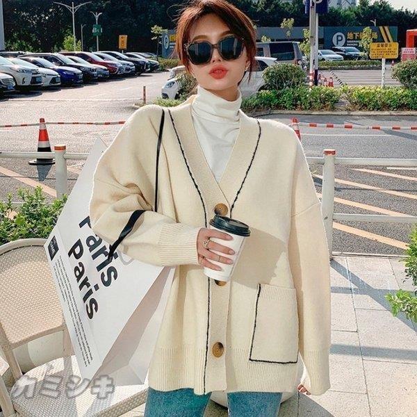 ブランドのギフト レディース ニット カーディガン セーター シンプル 秋冬 セーター カジュアル ゆったり 長袖 Raffles Mn