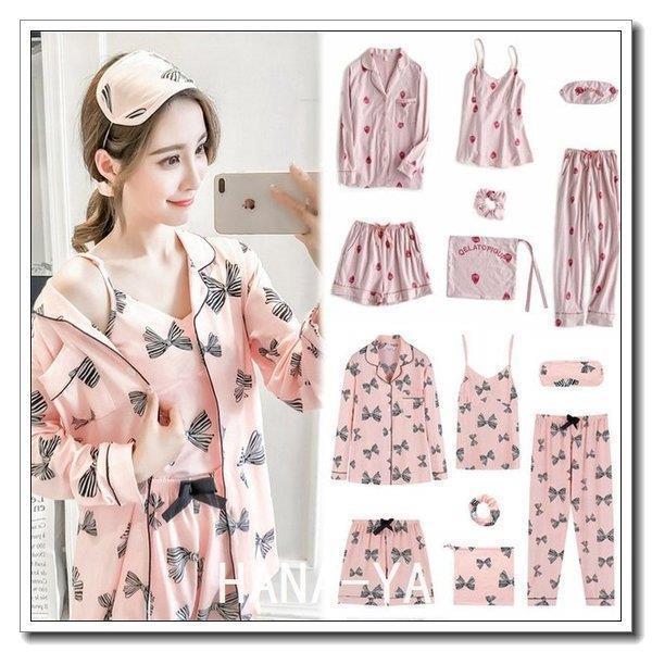 超目玉 7点パジャマルームウェアレディース春夏秋冬前開き綿 オシャレプレゼント ランジェリー 寝巻き 部屋着 女性 ルームウェア 可愛い パジャマ いちご柄 前開き 春夏秋冬 レディース 綿 ルームウェア 7点パジャマ 下着 靴下 部屋着 Www Reinnec Cl