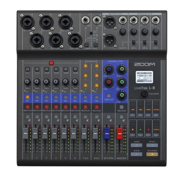ズーム LiveTrak L-8 8チャンネル仕様のライブミキサー＆レコーダー ZOOM