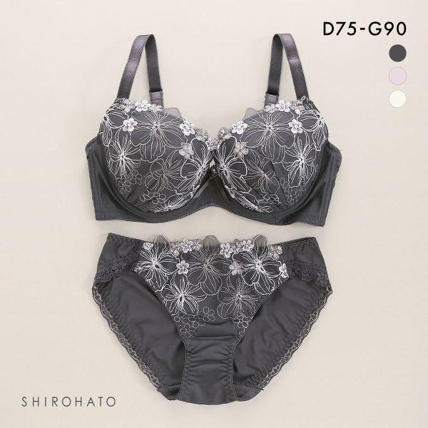 SHIROHATO グラマーサイズブラ フラワー刺繍 ブラジャー SHIROHATO グラマーサイズブラ フラワー刺繍 ブラジャー