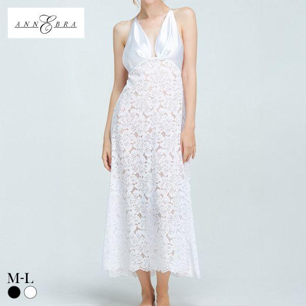 アンブラ Melodie レースコンビ ロングドレス セクシー ルームウェア ネグリジェ ワンピース ANNEBRA 送料無料 メール便(15) ANNEBRA（アンブラ） Melodie レースコンビ ロングドレス セクシー