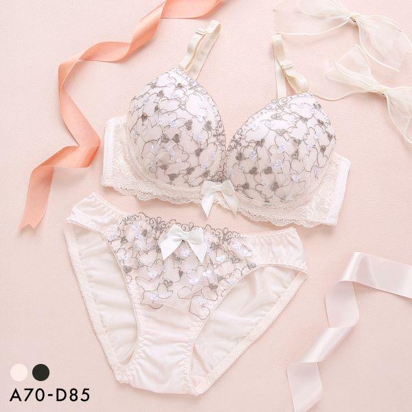 SHIROHATO（白鳩） ブラジャー ショーツセット ピュアシェリ ハート柄