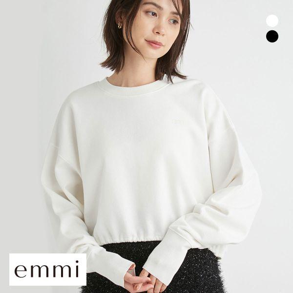 口コミ・レビューで人気商品を探そう emmi エミ atelier ラメ裏毛クロップドプルオーバー : SHIROHATO トップス