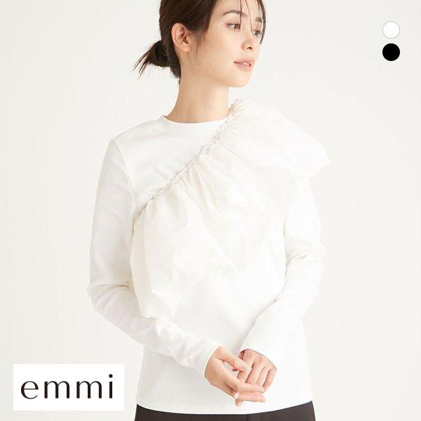 emmi エミ フリル付きロングスリーブTシャツ 爆買 : SHIROHATO