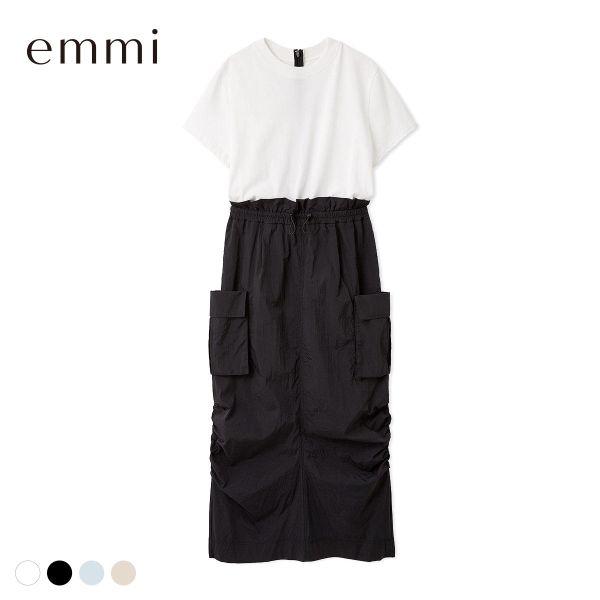 emmi エミ ONLINE限定カラーあり カットドッキングワンピース 撥水