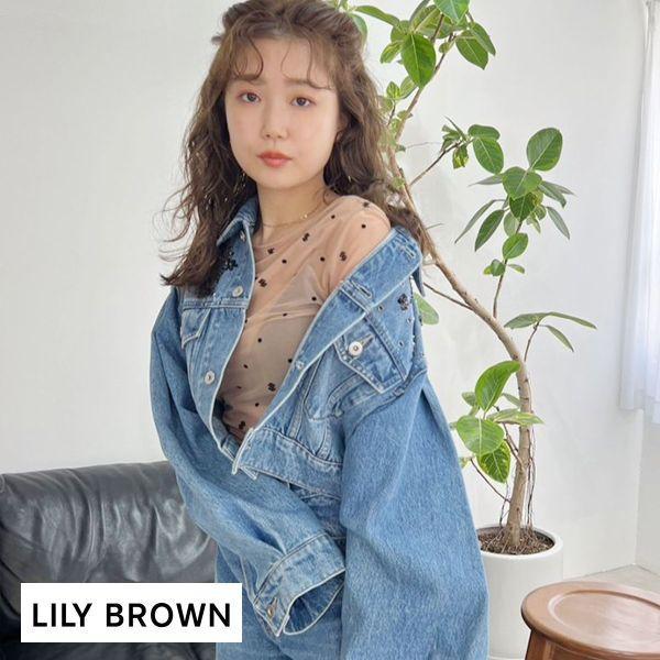 Lily Brown - アブストラクトシアーシャツ　ベージュ LILY BROWN（リリーブラウン）の「アブストラクトシアーシャツ