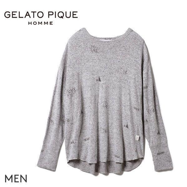 ジェラートピケ オム Gelato Pique Homme メンズ Peanuts 総柄プルオーバー ジェラピケ パジャマ ルームウェア Shirohato 白鳩 通販 Paypayモール