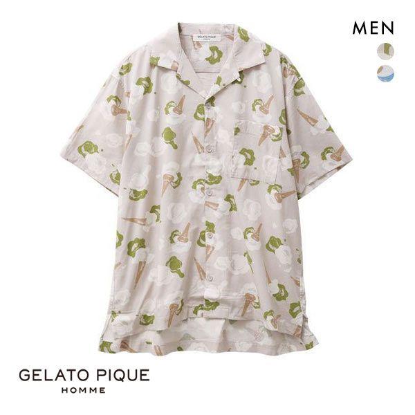 パジャマ メンズ ジェラートピケ Gelato Pique アイスモチーフシャツ ジェラピケ ルームウェア Shirohato 白鳩 通販 Paypayモール
