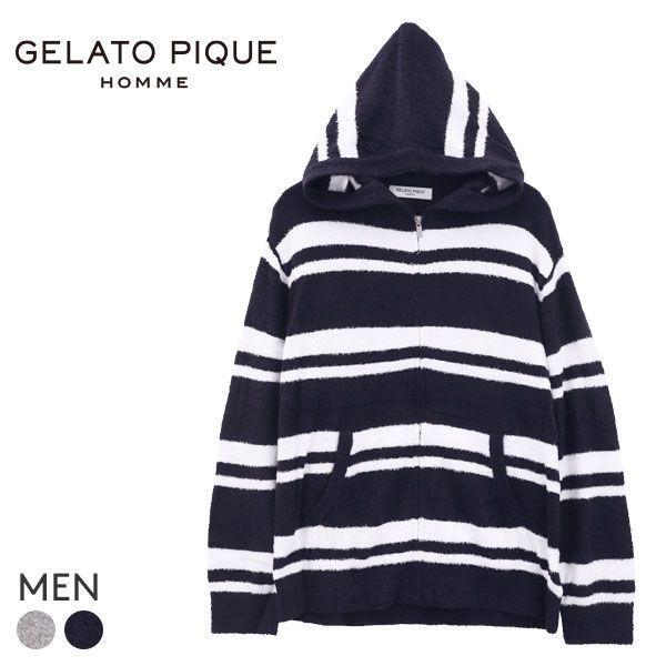 ジェラートピケ ジェラピケ メンズ パーカ パジャマ ルームウェア オム スムーズィー ボーダー Gelato Pique Homme Shirohato 白鳩 通販 Paypayモール