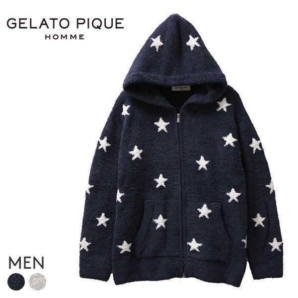 ジェラートピケ オム Gelato Pique Homme メンズ スタージャガードパーカ ジェラピケ パジャマ ルームウェア Shirohato 白鳩 通販 Paypayモール