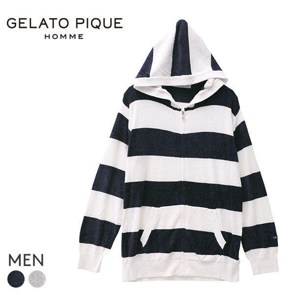 ジェラートピケ オム Gelato Pique Homme メンズ スムーズィーライト クール2ボーダーパーカ ジェラピケ パジャマ ルームウェア Shirohato 白鳩 通販 Paypayモール