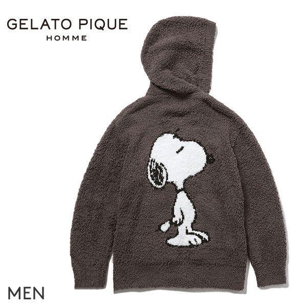 ジェラートピケ オム Gelato Pique Homme メンズ Peanuts ジェラートジャガードパーカ ジェラピケ ルームウェア Shirohato 白鳩 通販 Paypayモール