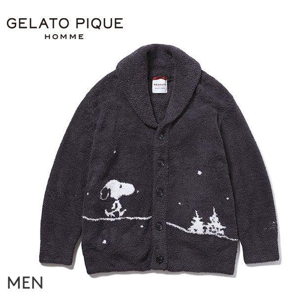 ジェラートピケ オム Gelato Pique Homme メンズ Peanuts パネルジャガードショールカーディガン ジェラピケ パジャマ Shirohato 白鳩 通販 Paypayモール
