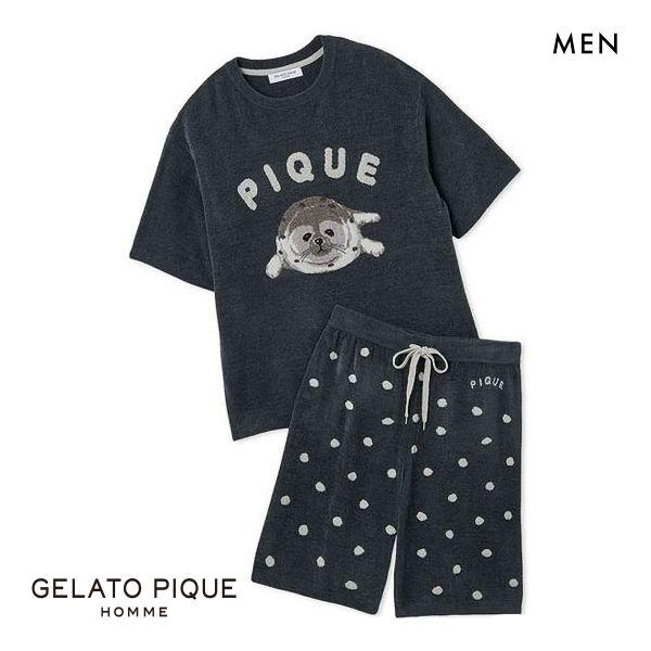 gelato pique ジェラートピケ オム メンズ あざらしジャガード gelato pique ジェラートピケ オム メンズ あざらしジャガード