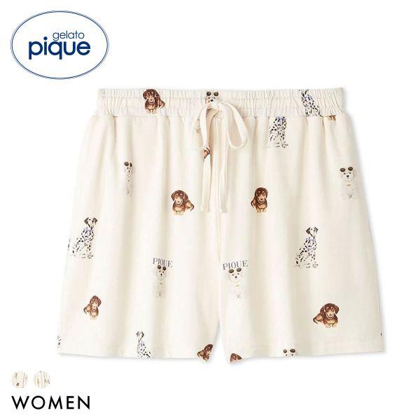 ジェラートピケ レディース 接触冷感 ファッションCATS&amp;DOGS柄ショートパンツ ジェラピケ ルームウェア gelato pique