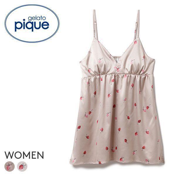 ジェラートピケ Gelato Pique レディース ストロベリーサテンキャミソール カップ付き ジェラピケ パジャマ ルームウェア Shirohato 白鳩 通販 Paypayモール