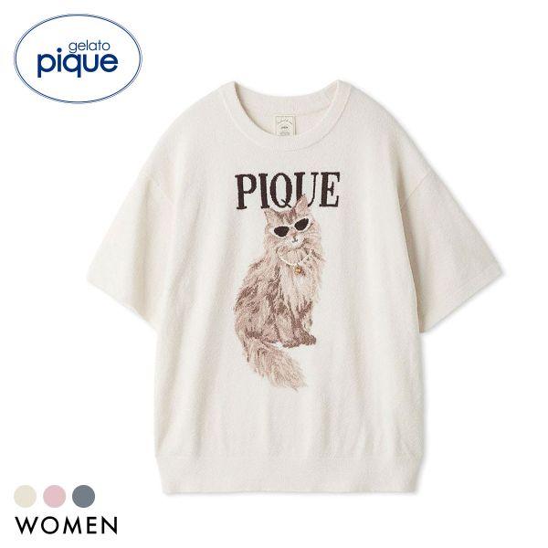 ジェラートピケ レディース ファッションCATS&DOGSジャガードプルオーバー ジェラピケ パジャマ ルームウェア gelato pique