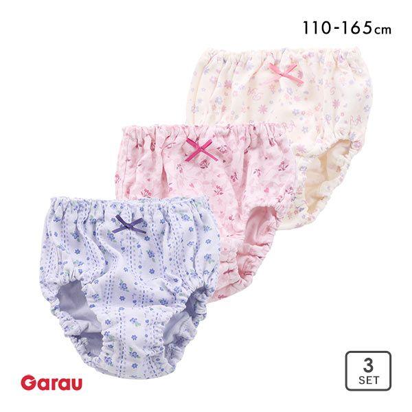 ショーツ3枚 Garau ガロー 女児 フラワープリント ショーツ 3枚セット キッズ