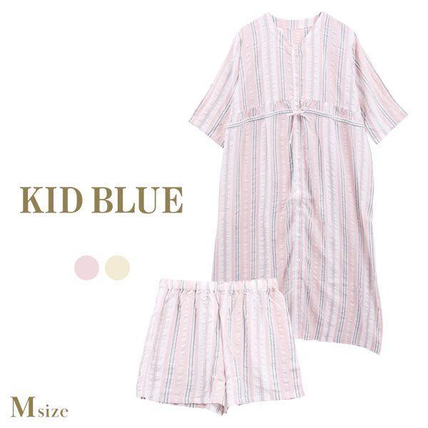 キッドブルー Kid Blue Crサッカーストライプ 7分袖ワンピース 短パン パジャマ 上下セット Shirohato 白鳩 通販 Paypayモール