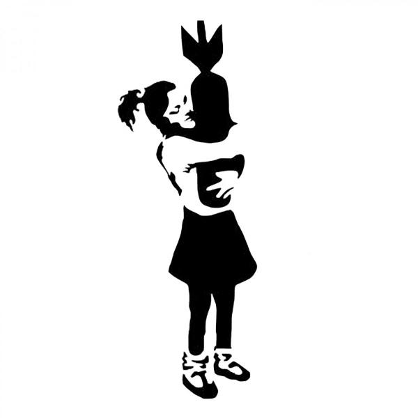 バンクシー Banksy カッティング ステッカー シール 少女と爆弾 Girl With A Bomb ブラック 6 5cm X 17cm Buyee Servis Zakupok Tretim Licom Buyee Pokupajte Iz Yaponii