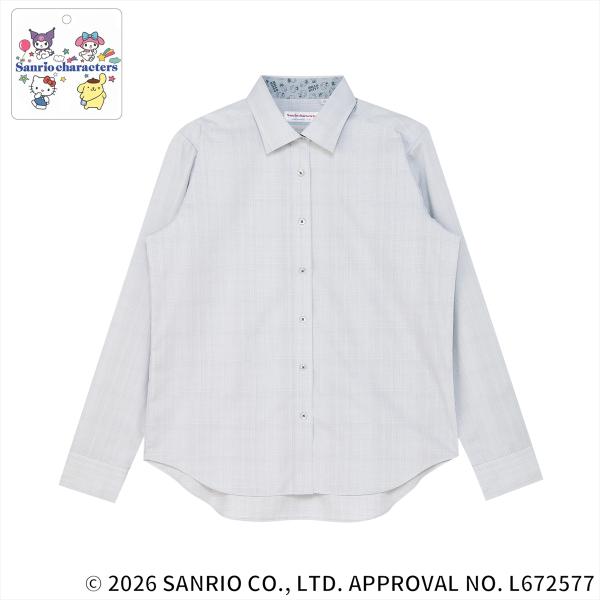 【HELLO KITTY×TOKYO SHIRTS】 ワイド 長袖 形態安定 レディースシャツ