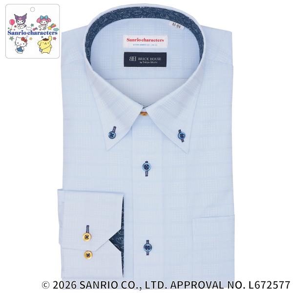 【サンリオキャラクターズ×TOKYO SHIRTS】 ボタンダウン 長袖 形態安定 ワイシャツ