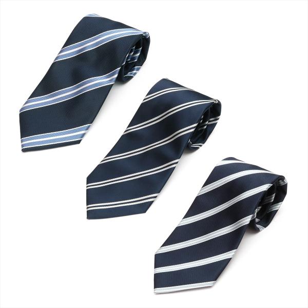 [Release date: March 31, 2023]ビジネスマンに大人気のネイビー。同色・類似柄の3本セットでお届けします。【ネイビー　ストライプ柄】シーンを選ばず、汎用性の高い柄で少しずつ、色やデザインに変化を加えたスタンダードネ...