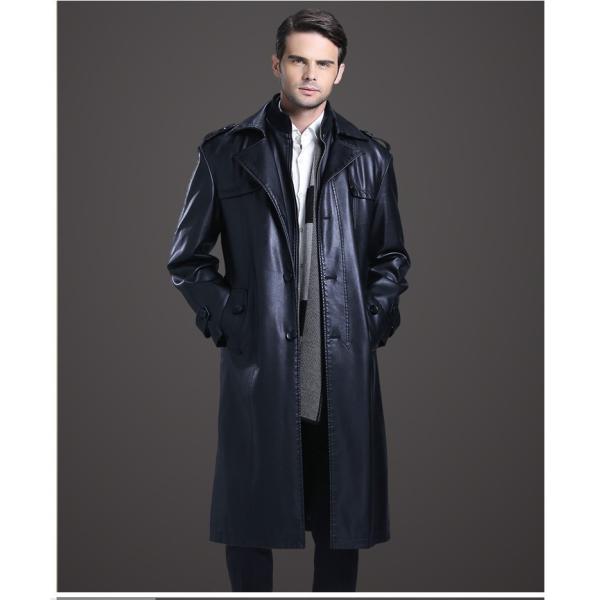 ロングレザーコート トレンチコート メンズ ミリタリーコート ビジネスコート フェイクレザー レザージャケット ロング丈 裏起毛 カッコイイ 春秋 防風防寒 Buyee 日本代购平台 产品购物网站大全 Buyee一站式代购 Bot Online
