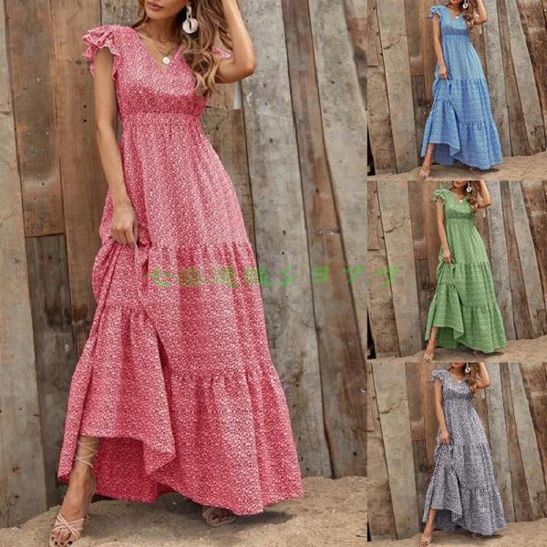 ボヘミアン ワンピース レディース マキシワンピース ロングワンピース