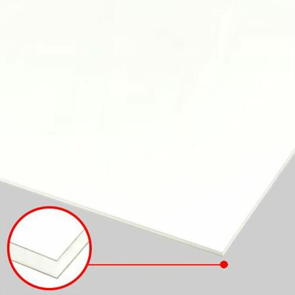 アルミ複合板 ホワイト 厚み2mm 910×1820mm (3X6) 3カットまで無料 (片面白ツヤ有/片面白ツヤ無) AB-9 コンポジット工業 ●業務用