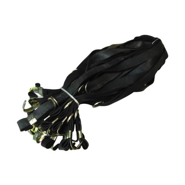 特徴：両側にフックがついており便利です。用途：足場板の仮止め、荷物等の仮止めなどに。材質：再利用タイヤゴムチューブサイズ：20mm×80cm入数：10本