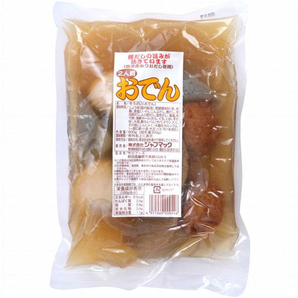 静岡県焼津産鰹だしをベースにいわし昆布だし、宗田節、ムロ節等でだしを取り、だしの風味の効いたおでんに仕上げました。練り物のすり身にはリン酸塩は使用しておりません（無リンすり身使用）。化学調味料、保存料、酵母エキスは使用しておらず、遺伝子組み...