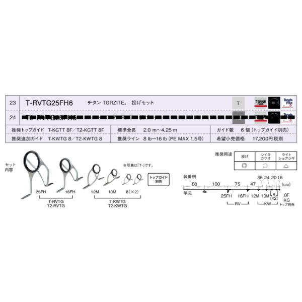トルザイトガイド　セット Fuji（釣り） T-LRVTG129 ガイドセット トップガイド別売り T