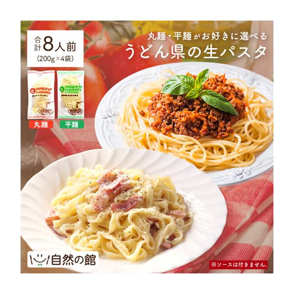 まとめ買い 讃岐 生パスタ 麺 800g(200g×4袋) 8人前 送料無料 スパゲッティ フェットチーネ デュラム小麦粉100% 保存食 非常食 ポイント消化 :pasta-eight:美味しさは元気の源 自然の館 通販 スパゲッティ 500g×3袋 パスタ 麺