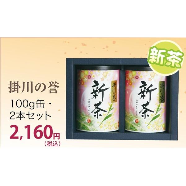 父の日新茶 （静岡茶・掛川茶） ギフト 掛川の誉100ｇ×2缶セット ラッピング済 発売は2026年5月4日〜