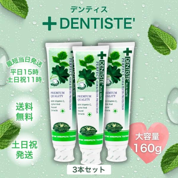 デンティス  160g 歯磨き粉 3本 チューブ 口臭ケア オリジナル ミント 人気 歯みがき粉 DENTISTE ハミガキ コストコ 大容量