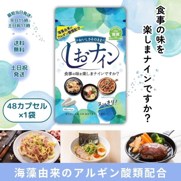 しおナイン 48粒 塩分 サプリメント 塩ナイン シオナイン 無添加 サポート成分配合 トイメディカル 日本製