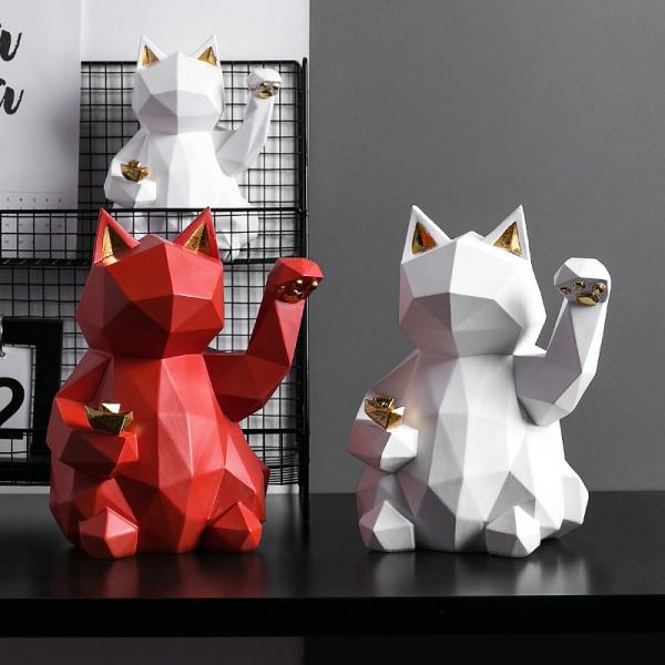 招き猫 置物 おしゃれ 風水 猫 ネコ 可愛い おしゃれ モダン インテリア Mm586 笑売太郎 ヤフー店 通販 Yahoo ショッピング