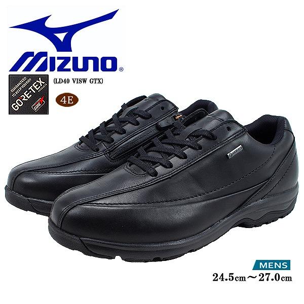 ミズノ MIZUNO ウォーキングシューズ メンズ ブラック 幅広4E 防水 