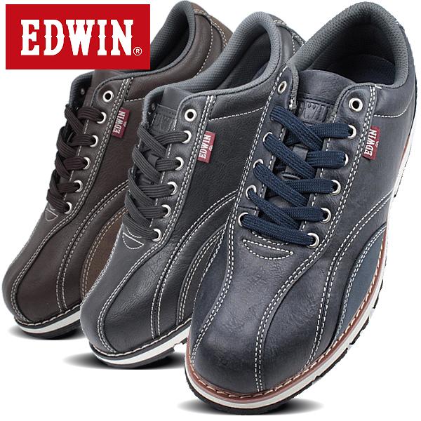 エドウィン ローカット スニーカー シューズ ブラック ダークブラウン ネイビー 靴 メンズ  EDM-4555