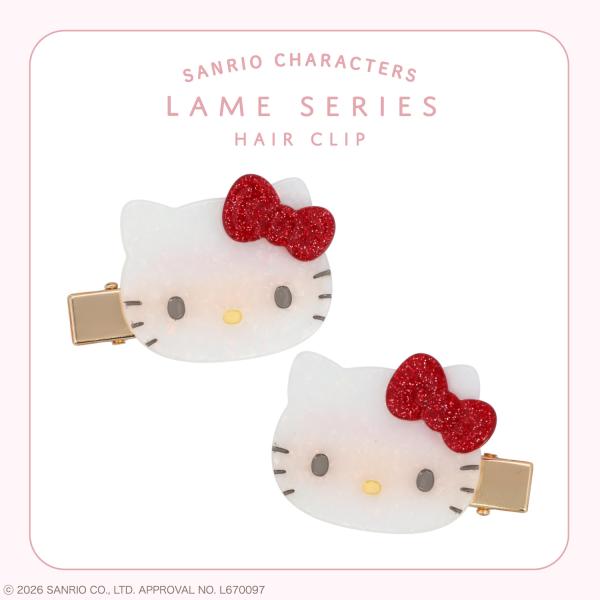 サンリオキャラクターズ ラメシリーズ ラメヘアクリップ / 2個セット ＜ ハローキティ ＞ 全8種 粧美堂 shobido