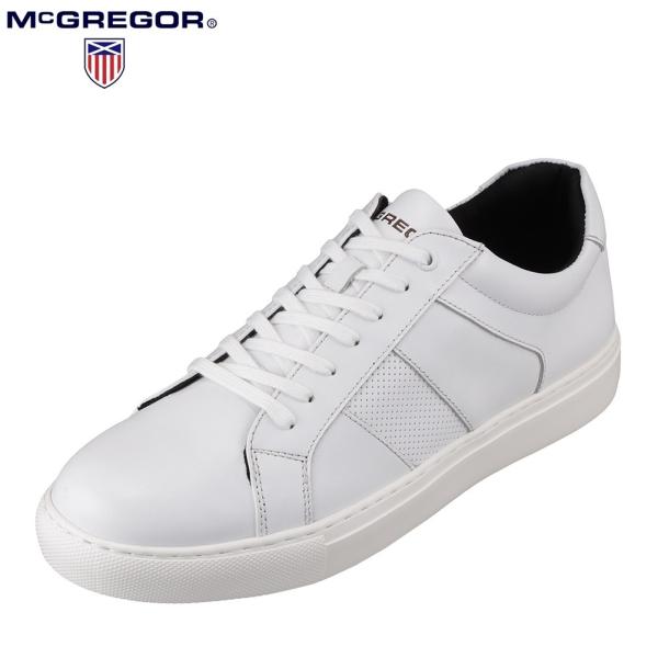 マックレガー McGREGOR MC8020 メンズ | カジュアルシューズ | 本革 レザー | 軽量 軽い | 小さいサイズ対応 | ホワイト